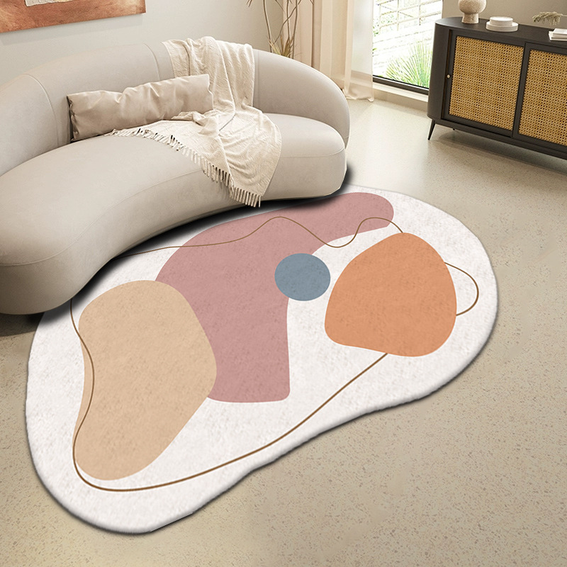 Nuevo nórdico cachemir-como sala de estar alfombra de forma especial cama completa dormitorio mesita de noche gradiente color sofá manta mesa de café alfombra de piso