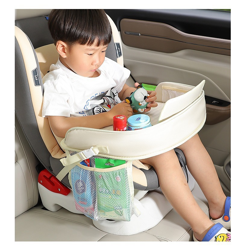 Car Kidsren's Table Seat Tray Kidsren's Car Storage Small Table Waterproof Dinner Plate Multi-Function Stroller Tray