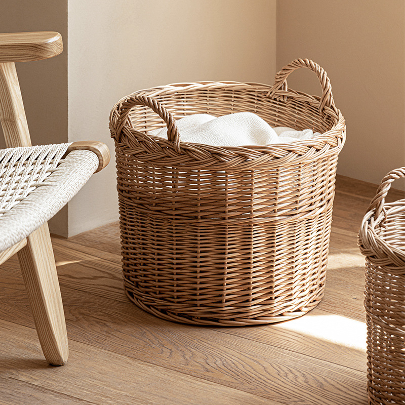 Wicker Dirty Clothes Basket Dirty Clothes Basket Rattan Clothes Storage Basket Bathroom Toilet Clothes Change Home Laundry Basket