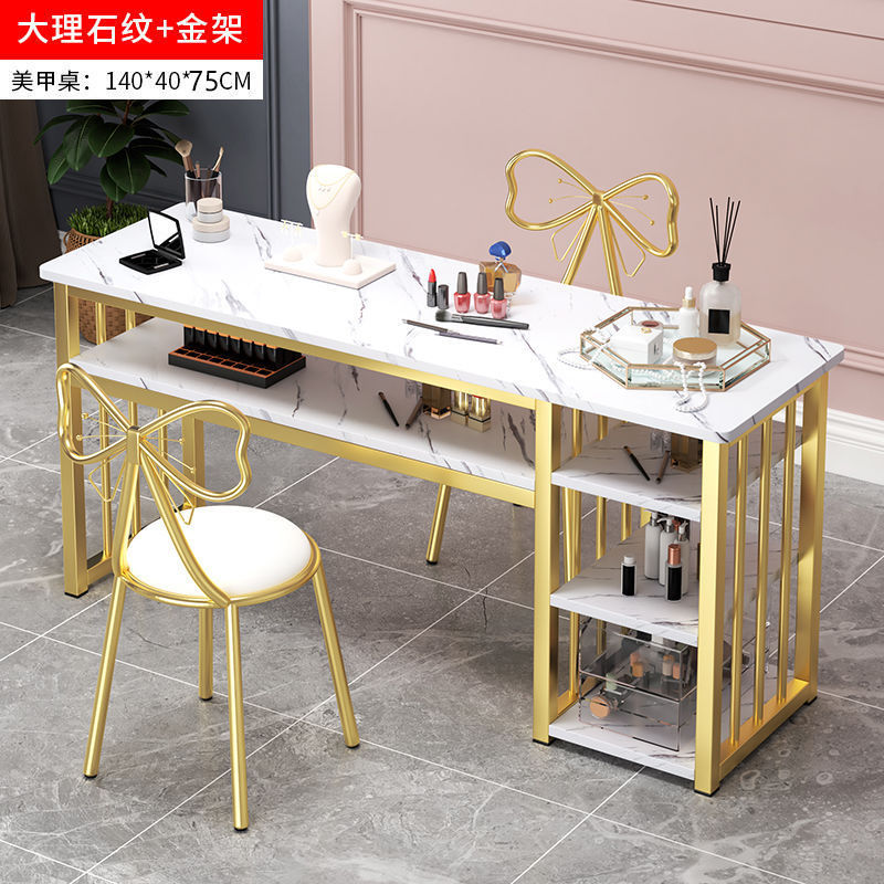 140CM 대리석 골드 프레임(사이드 캐비닛 포함)