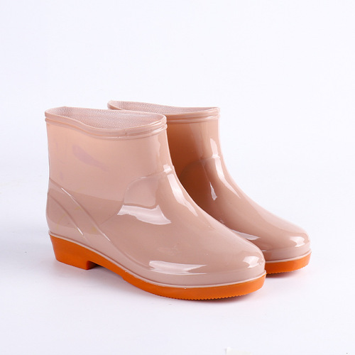 2024 New Low-Tube Plus Velvet Warm Rain Shoes for Women Kitchen Waterproof Work Winter Short-Tube Women's Water Shoes Wholesale