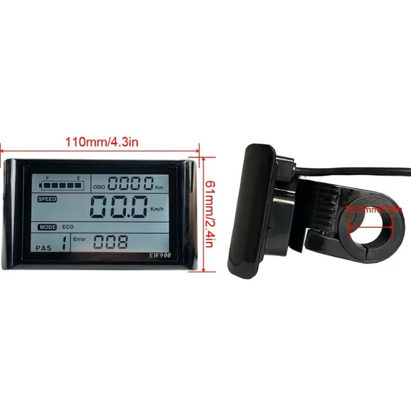Electric Bicycle Instrument Sw900 Instrument 26V-60V Universal Color Screen Black and White Screen