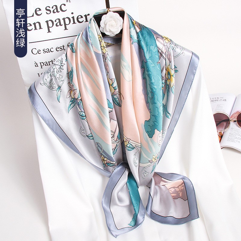 Silk Scarf Female Spring and Autumn Mother 100% Mulberry Silk Square Scarf Female Fashion Scarf Large Square Scarf for Mother and Mother