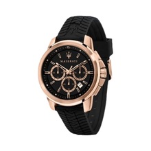 玛莎拉蒂夜光手表男高级感时尚腕表硅胶表带日历石英表跑车轮胎款