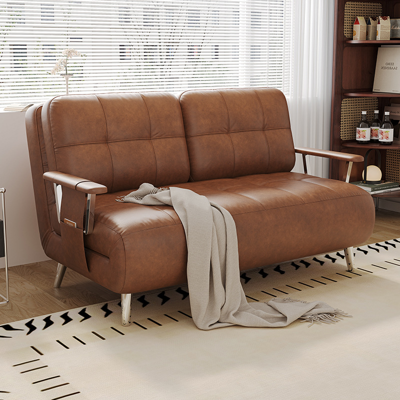 Sofá cama multifuncional en una doble función plegable 2025 nuevo pequeño tipo de sala de estar dormitorio cama retráctil doble simple