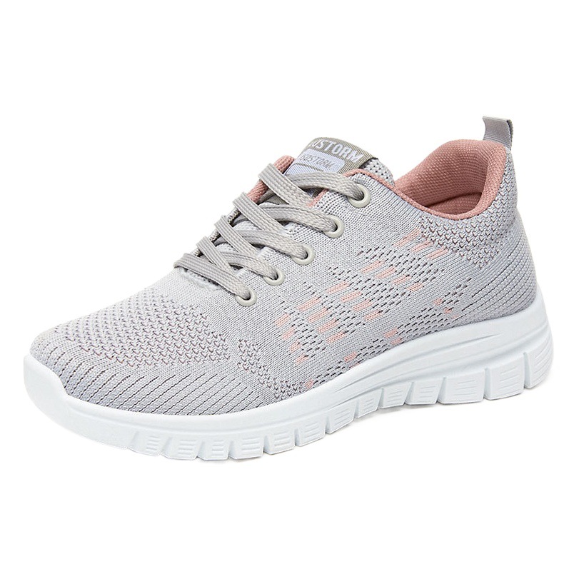 Zapatos para mujer, calzado deportivo de estilo primaveral, zapatos de mujer con cordones de tejido ligero, calzado deportivo transpirable de suela blanda, calzado para correr ligero y cómodo para mujer