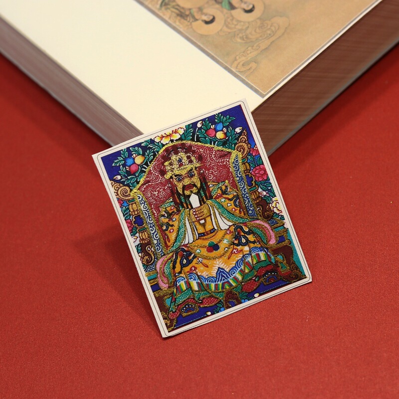 手描きの金のチベットタンカ絵画コアハート前世と現在のザキラムグリーンタラとマラパラ卸売|undefined
