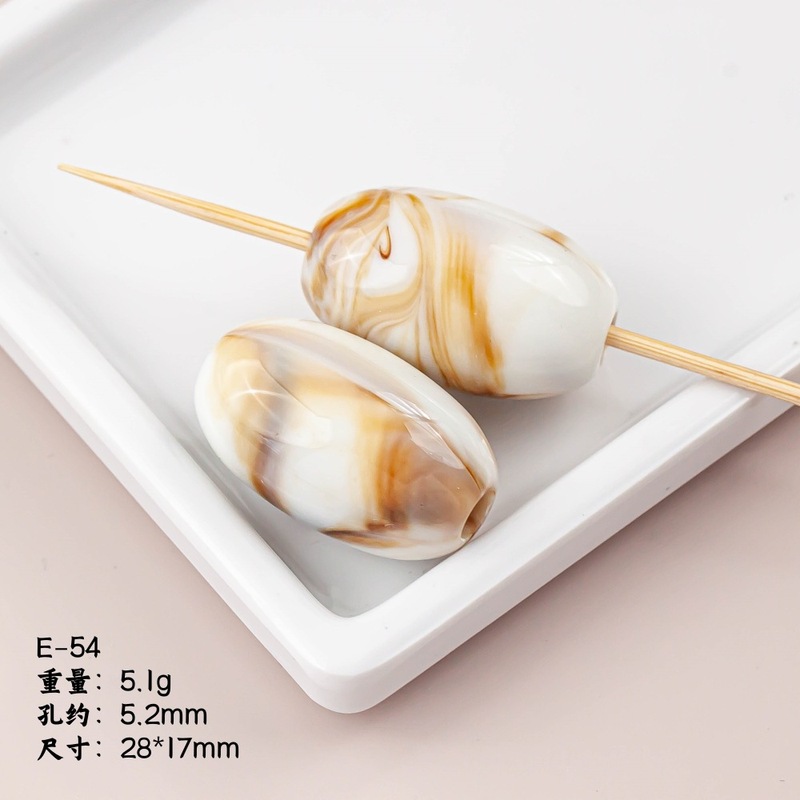 树脂双色大孔异形散珠子串珠手工DIY手链项链挂件服饰复古配件|undefined