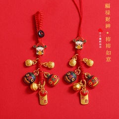 国潮財神古法招財キーチェーン
