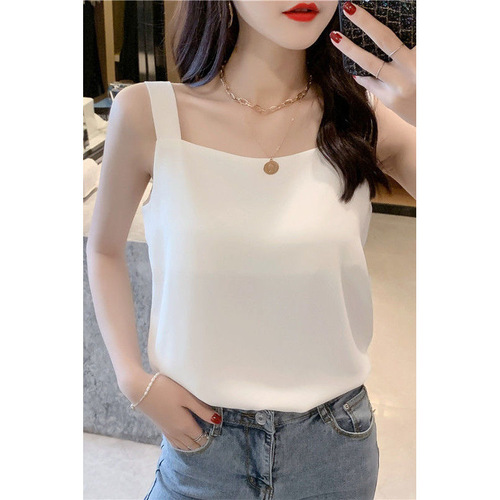 Women's Loose Plus Size Summer Spring Sheer Lace Straps Tank Top Outerwear Top Knit Sleeveless Bralette Fashion