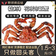 花咲帝王蟹海鲜新鲜活冻俄罗斯进口大螃蟹鲜活冷冻蟹脚肉野生深海