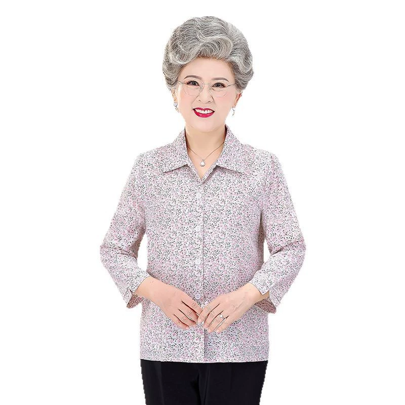 Летняя рубашка для матери, летняя одежда, для среднего возраста, 70 лет