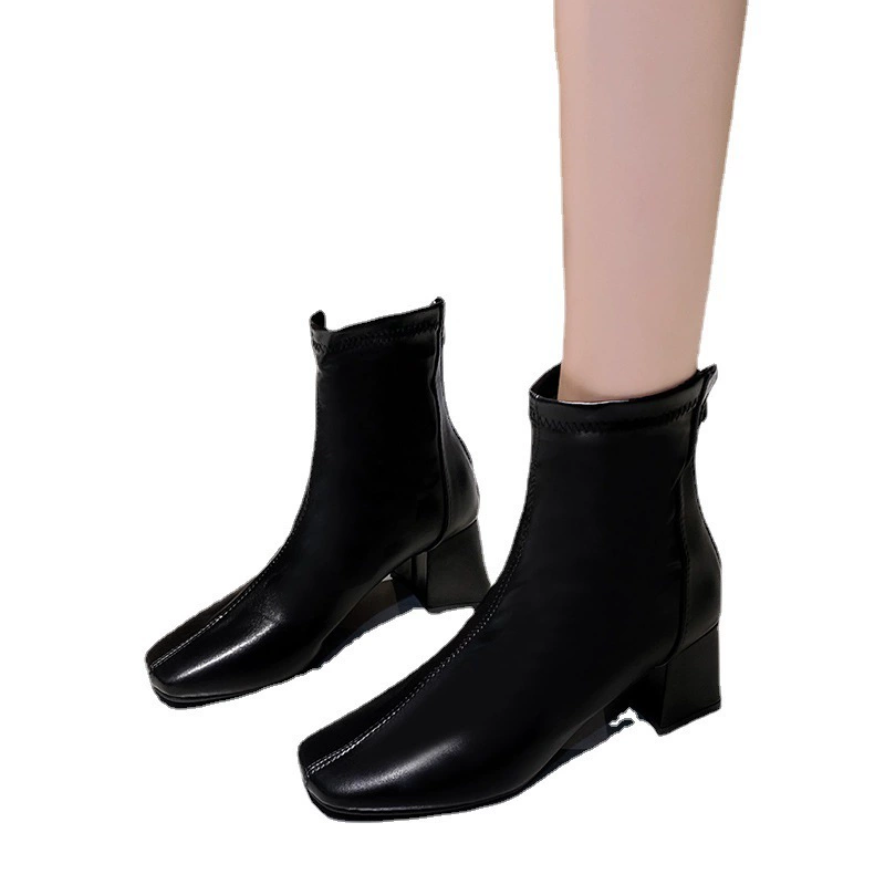Winter thin high low boots with zipper for leisure, 2022