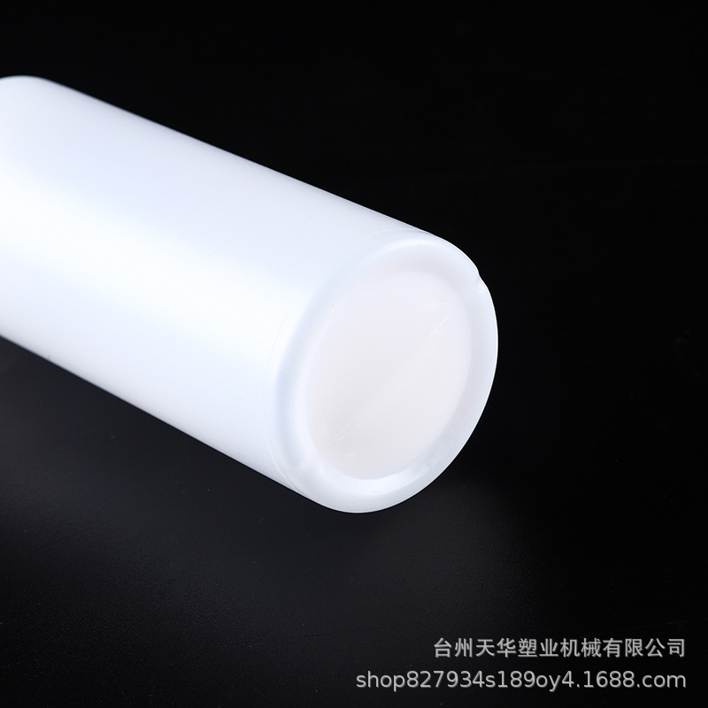 24-410 botella de plástico HDPE hombro plano botella de tapa boca puntiaguda botella cilíndrica tapa de cabeza roja transparente squeeze botella recta botella de plástico