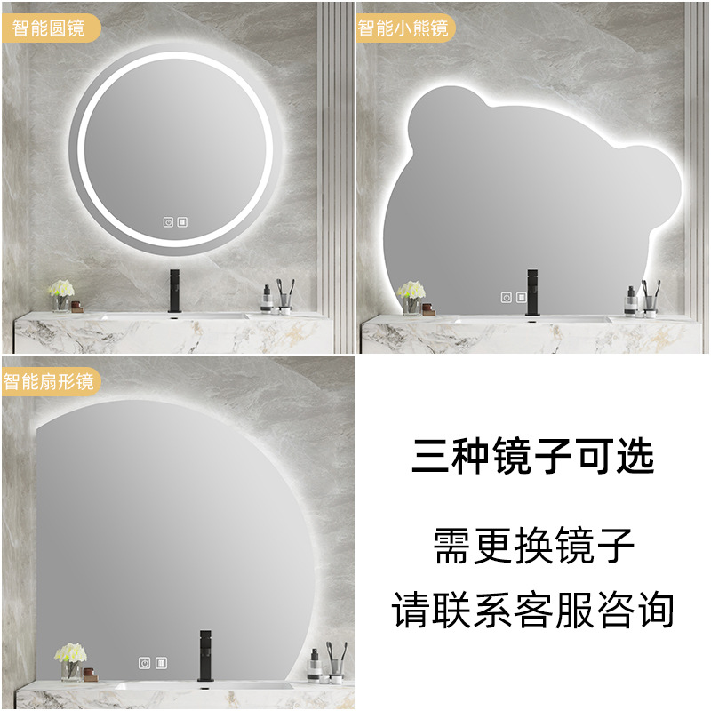 Placa de roca lavabo integrado mesa de lavado lavabo de baño combinación de gabinete de baño de doble capa moderno lavabo minimalista