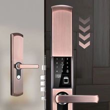 滑盖半自动指纹锁锁别墅门锁密码锁感应家用防盗门通用电子锁工厂