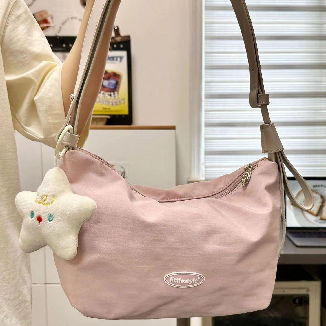 Estudiantes coreanos de ins bolsos de ocio de verano bolsos de mujer viajeros bolsos de mujer bolsos de hombro, bolsos de axilas rosas bolsos de nicho