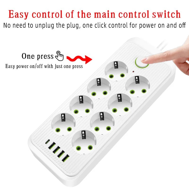 EU-USB enchufe ruso con interruptor de 8 agujeros enchufe de oficina comercio exterior transfronterizo al por mayor doméstico