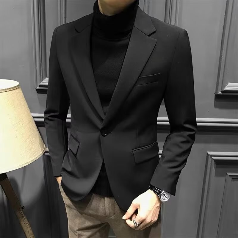 小スーツins潮メンズジャケット春秋軽熟トレンド高級感カジュアルゆるい揚げ街シングルスーツ上着|undefined