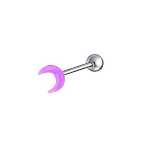 European and American hot-selling hot girl moon acrylic tongue nail stainless steel personalized tongue ring piercing jewelry factory foreign trade cross-border