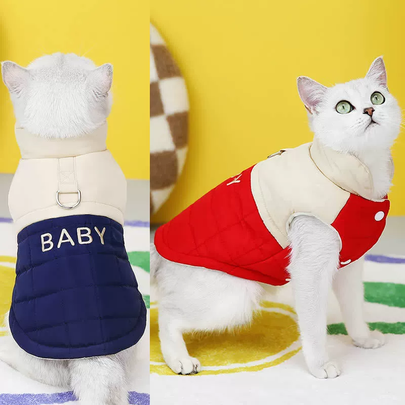 Одежда для домашних животных Одежда для кошек жилет из хлопка для кошек маленькая синяя одежда для кошек осень и зима Новинка 23 детская одежда с хлопковой подкладкой