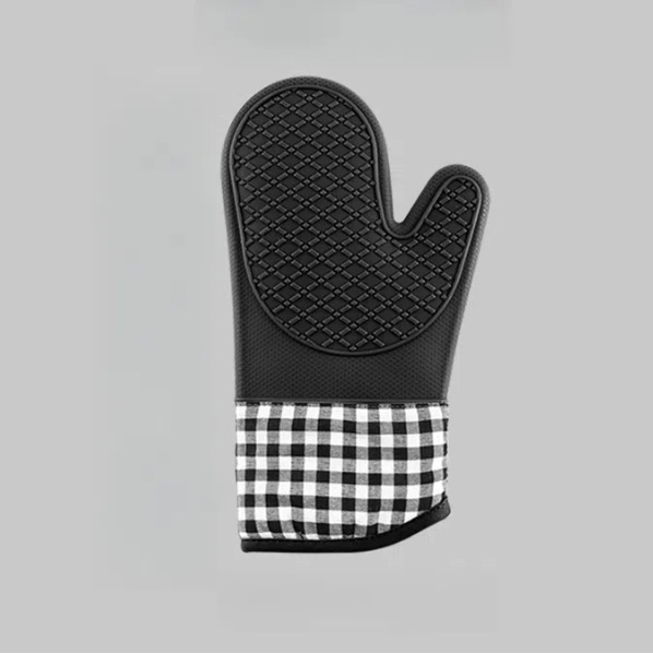 Horno de silicona guantes de aislamiento térmico antiscald espesado cocina horneado especial de alta temperatura resistente al calor horno microondas cinco dedos al por mayor