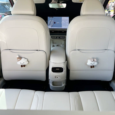 rear seat mat for car use — Chair back anti-kick pad - couple-clouds-ora-5-rear-seat-anti-kick-pads-3-piece-set-dawn-white