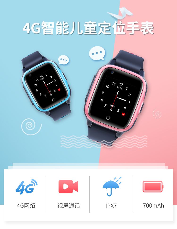 Cross-border D31 children's smartwatch with phone, 4G video call, GPS positioning, photo-taking, waterproof, foreign languages and multiple languages undefined