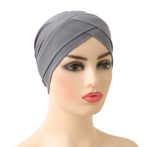 Fashion Crystal Mohair Two-Layer Cross-Over Hooded Cap Full Head Cover Head Scarf Arabic Scarf H117