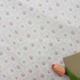 全棉双层纱数码直喷印花面料韩系碎花格子蝴蝶结睡衣家居服手提袋