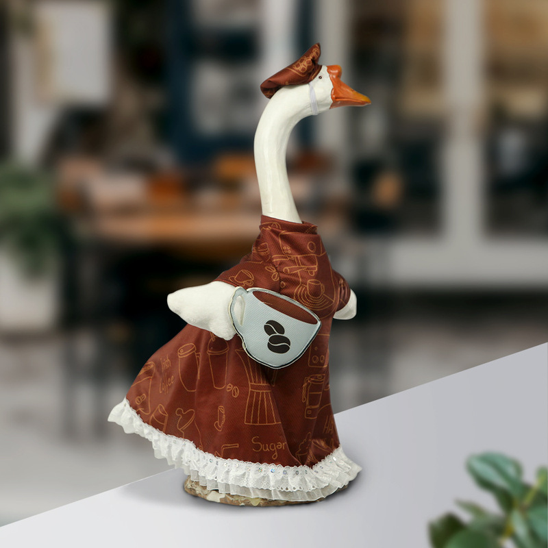 2024 New Amazon Hot Dressup Porch Goose Coffee Big White Goose Costume