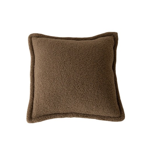 Modern Minimalist Lamb's Wool Pillow Cover Solid Color Bed Headrest Cushion Sofa Pillow Bedroom Waist Pillow Teddy Wool Pillow Cover