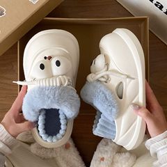 外穿室内EVA厚底防滑不闷脚居家保暖情侣学生踩屎感毛绒棉拖鞋女