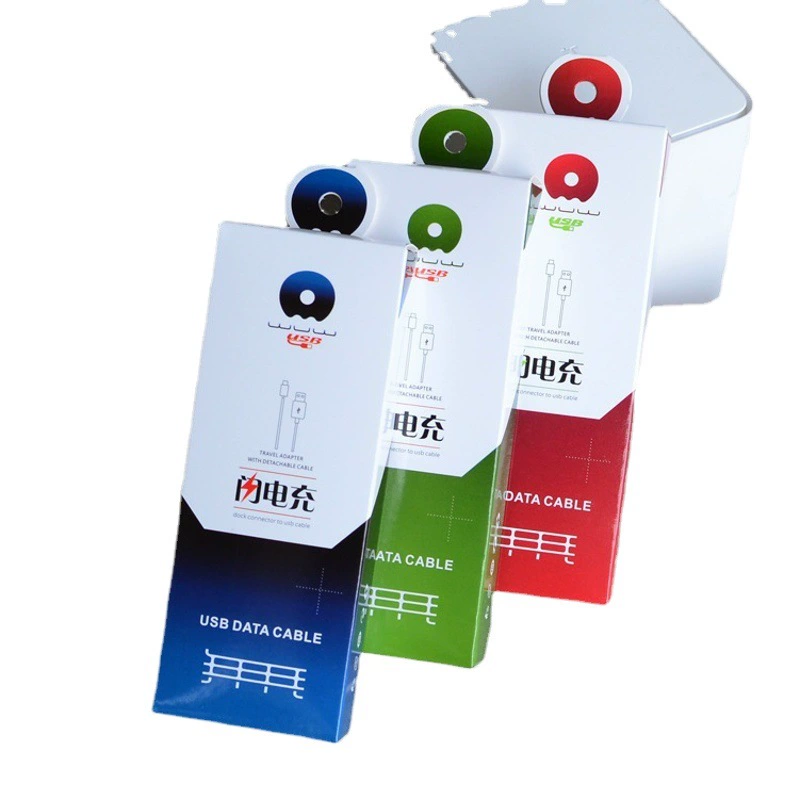 Упаковка кабеля для передачи данных мобильного телефона V8 LeTV Коробка для кабеля для передачи данных Apple Коробка для зарядного кабеля Huawei Цветная коробка для кабеля USB для быстрой зарядки