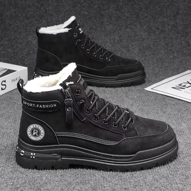 Martin botas de hombre zapatos de invierno de alta altura, zapatos de algodón grueso impermeable, anti-deslizante, botas de trabajo de protección laboral.