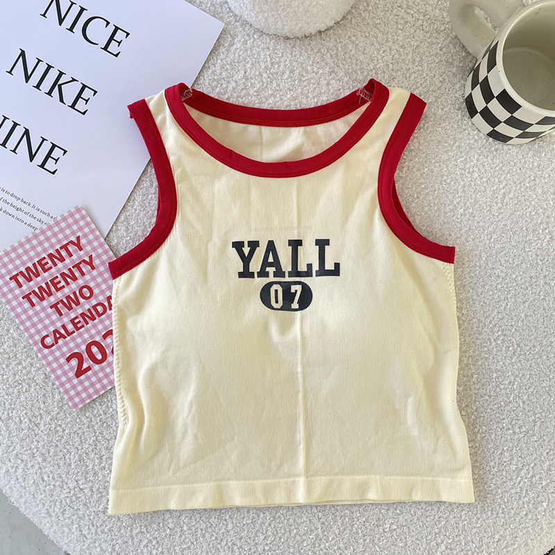 Belleza espalda Sling carta pecho abrigo Chaleco de las mujeres almohadilla fija en el pecho desgaste interior y exterior sin costuras chaleco deportivo de fondo todo partido