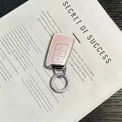 Volkswagen Key Cover for Sagitar, Car key bag - volkswagen-c-model-quicksand-powder-silver-diamond-ring