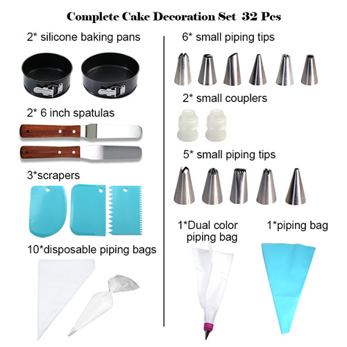 Amazon Locking Live Bottom Cake Mold Decorated Mouth Cake Pan 47-piece Set Removable Non-stick Cake Mold