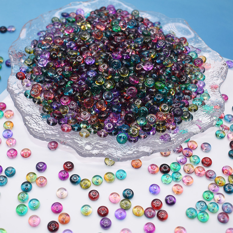 Cross-border hot 6*3mm mixed color abacus beads donut beaded diy bracelet necklace beaded jewelry accessories wholesale