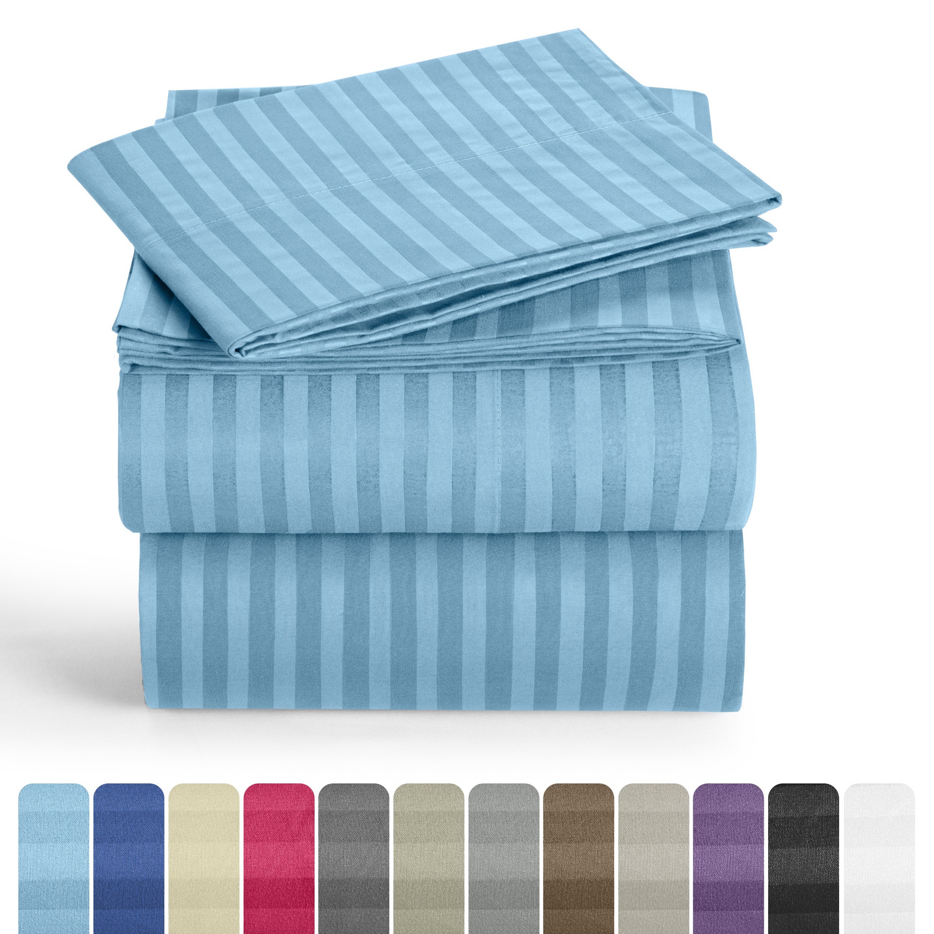 Juego de Sábanas a Rayas de 4 Piezas Lux Decor - Lujo de Hotel