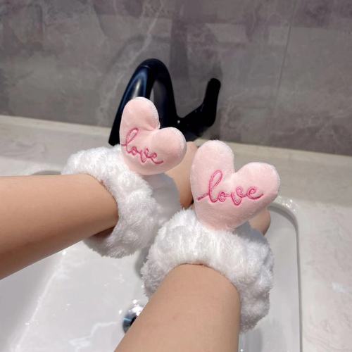 洗漱不滴水~卡通腮红鸭洗脸手腕防湿防水手环护腕洗脸神器束发带