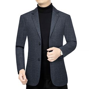 Woodpecker 2024 Spring and Autumn New Casual Suit Jacket Men's Middle-aged Wool Suit Slim-fit Single Western Jacket Men