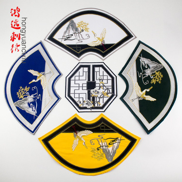 中国风刺绣窗帘家居布艺沙发抱枕装饰辅料布贴古风装饰贴花绣片贴