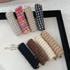 Yarn Straight Cord Phone Cord Circle Braiding Magic Tool Women's Low Ponytail Hair Tie Rubber Band Hair Accessory High Elastic Hair Ribbon