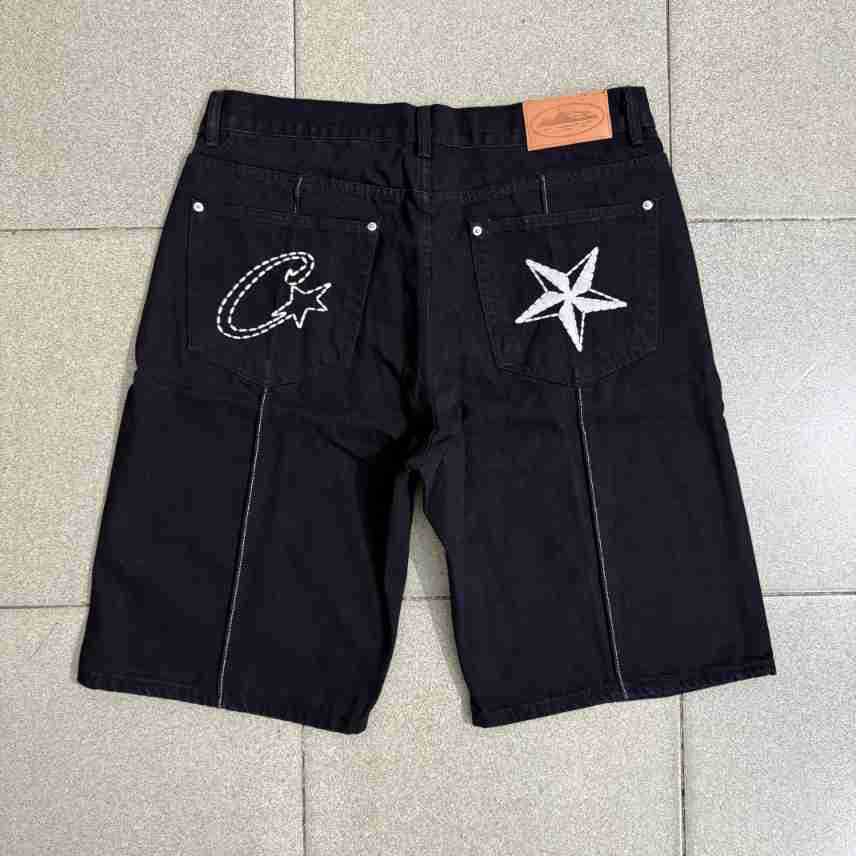 Pantalones Cortos Casuales de Mezclilla Alcatraz con Bordado de Estrella, Estilo Americano Vintage, Desgastados, a la Moda