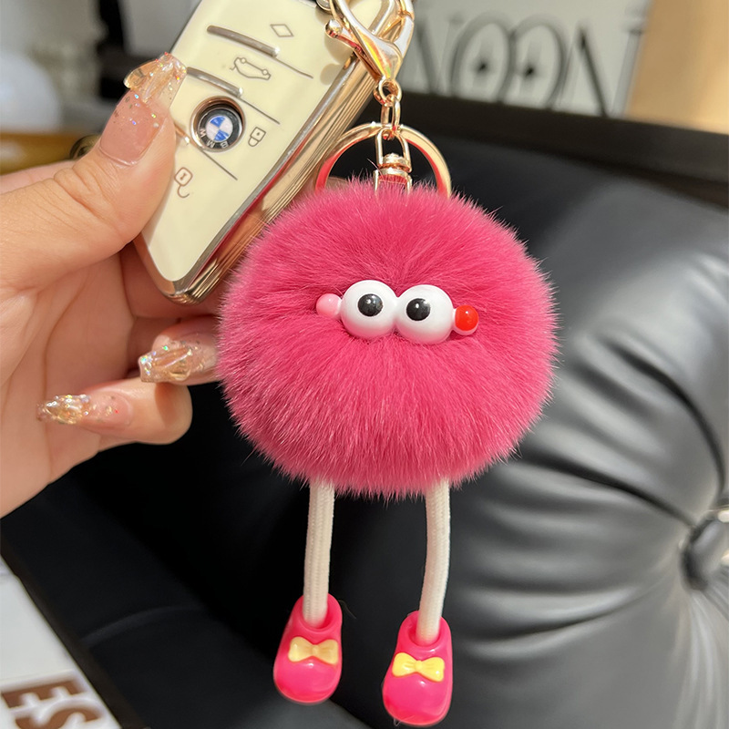 かわいい模造レッキスウサギの長い脚小さなブリケット車のキーホルダーペンダントぬいぐるみバッグペンダントギフト人形人形|undefined