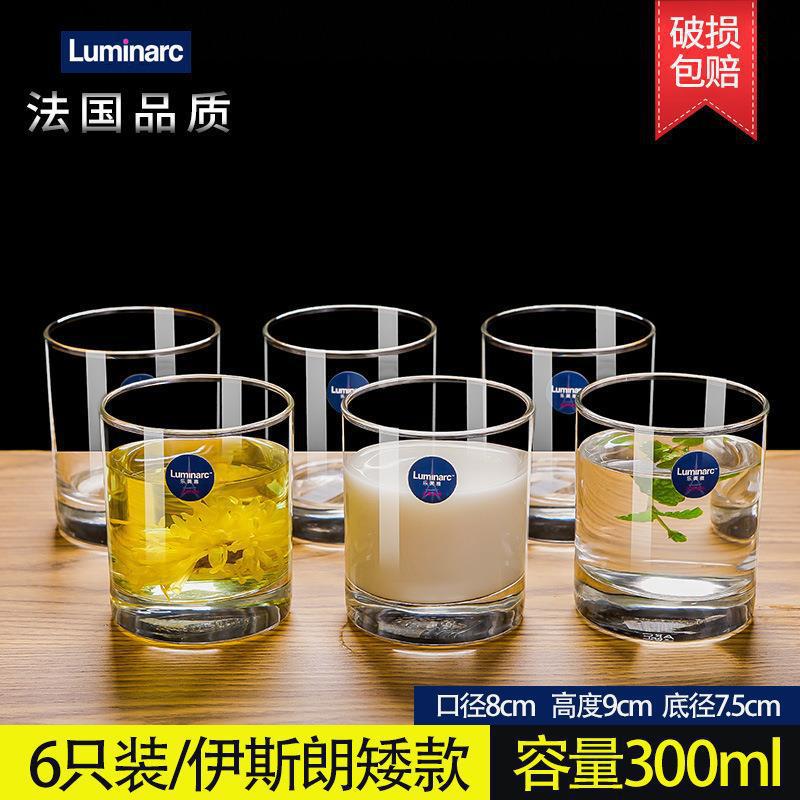 Taza de vidrio Le Meiya para el hogar Taza de té engrosada resistente al calor Juego de taza de agua de vidrio Transparente Taza de bebida de 6 piezas para el hogar