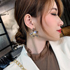 Crystal, fashionable earrings, European style, flowered, 2024 years, internet celebrity