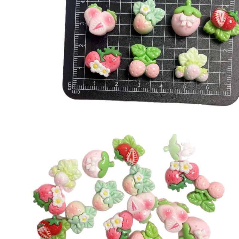 亮面小号草莓系列 DIY奶油胶树脂配件钥匙扣材料批发饰品仿真迷你|undefined
