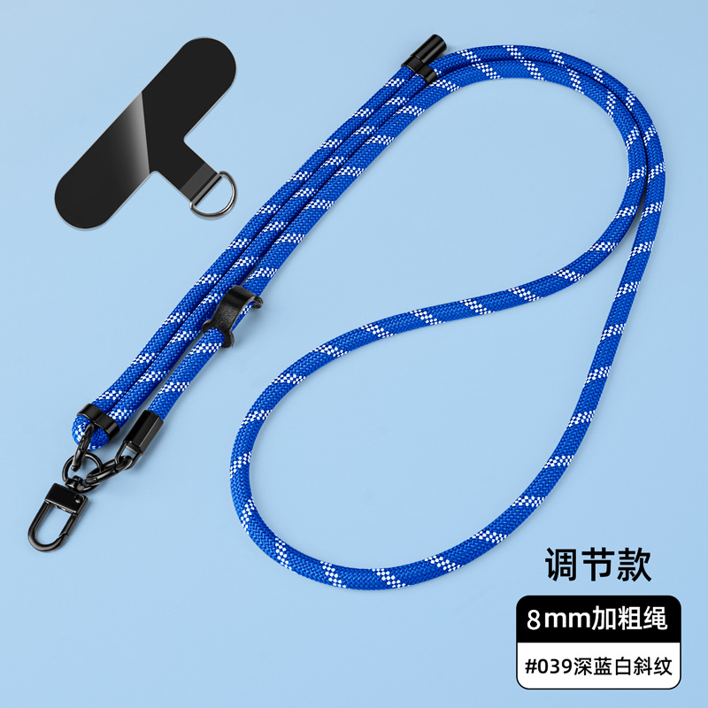 Cordón para teléfono móvil de 8mm, cuello colgante, mensajero, muñeca, eslinga de nailon resistente, cuerda anti-pérdida, longitud ajustable, espalda
